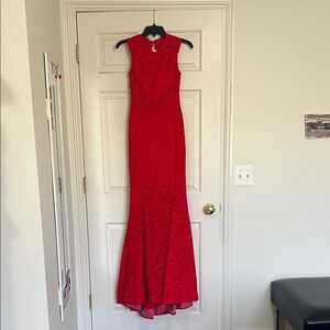 Betsy & Adam Vibrant Red Maxi Dress